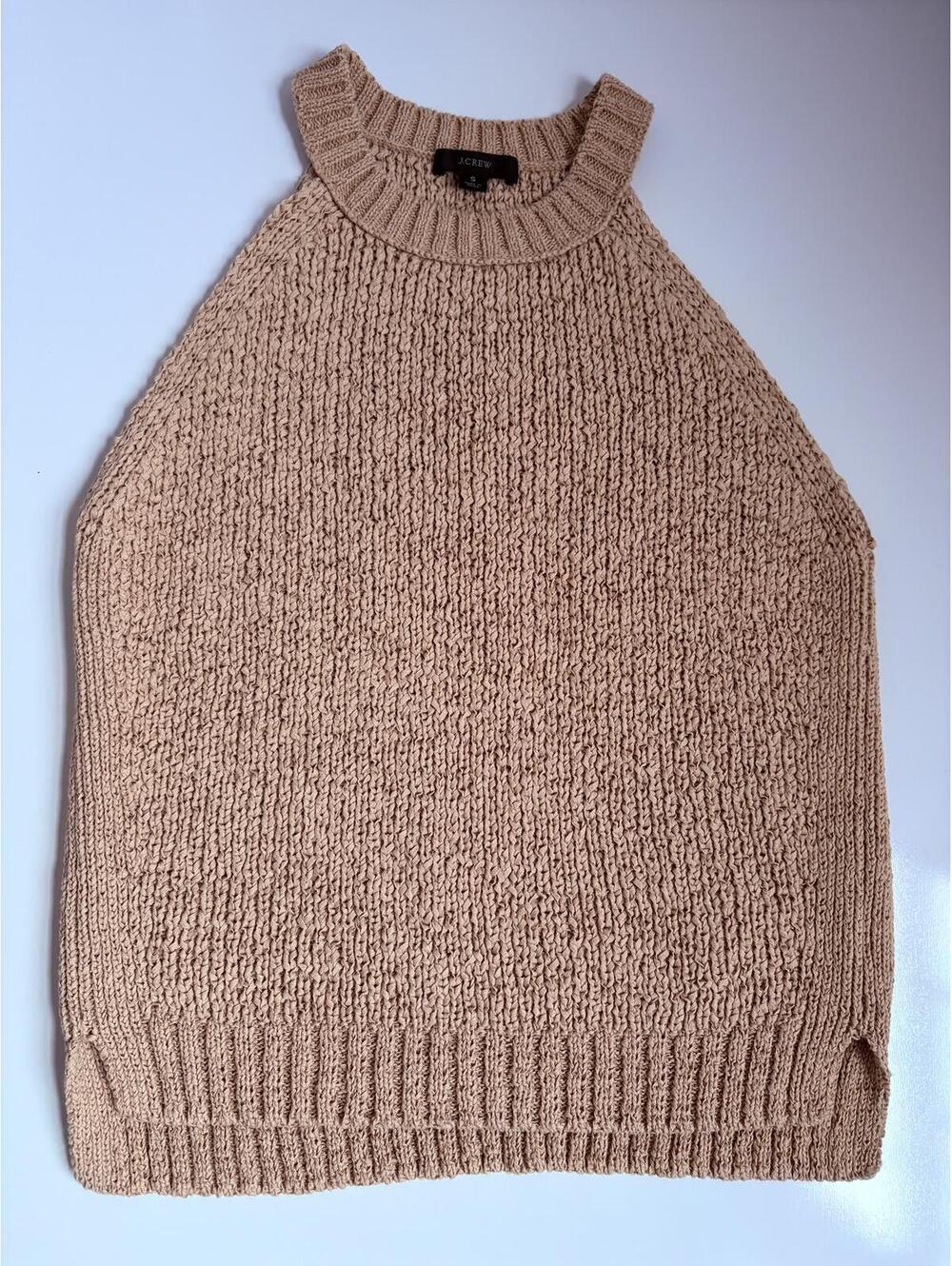 J.Crew | Women’s Halter Tank Tan Beige Camel Knit Sweater Size S